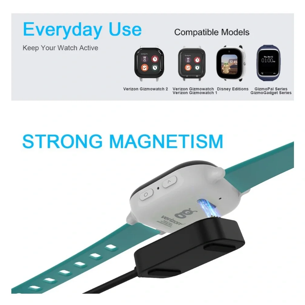 Smartwatch Charging Stand and Dock - Black Compatible with Verizon Gizmo Watch
